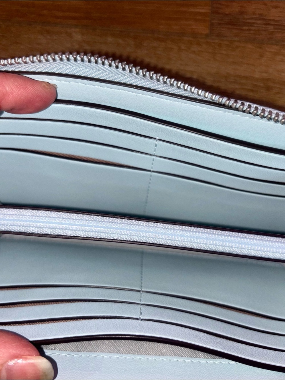 Kate Spade pale blue leather tote & pebbled leather wallet Duo NWT! MSRP $638! - Picture 14 of 16